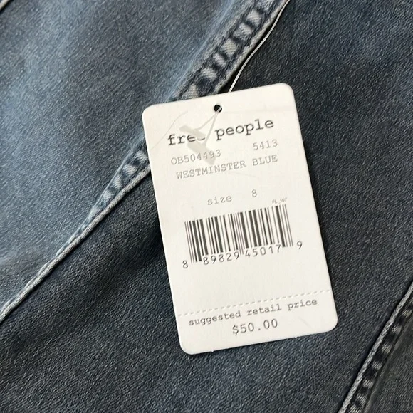 Free People - Denim Mini Skirt - Body Hugging Silhouette - Woman’s Size: 6 and 8 - Picture 6 of 12